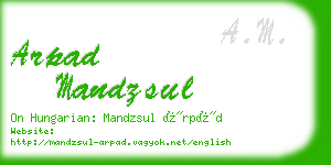 arpad mandzsul business card